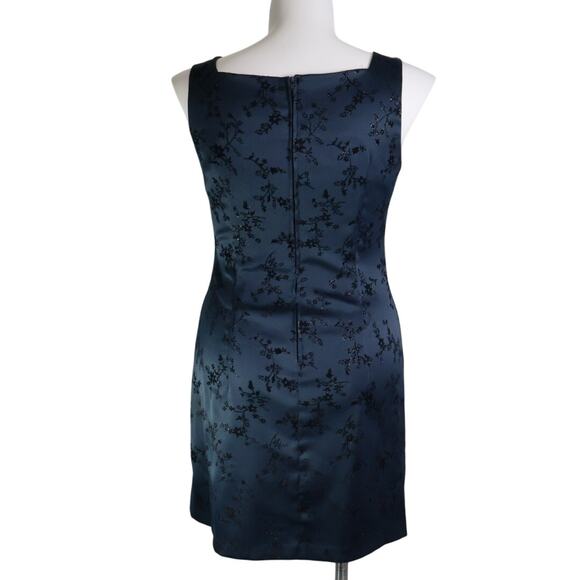 Vintage City Triangle Whimsigoth Satin Glitter Floral Mini Dress Goth Glam Party - Picture 9 of 15